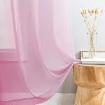 Sheer Curtains 84 inch Length 2 Panels Set, Semi Sheer Privacy Curtain Drapes, Black Rod Pocket Window Treatments Voile Curtains for Windows Living Room Bedroom Sunroom French Doors, 52" W x 84" L