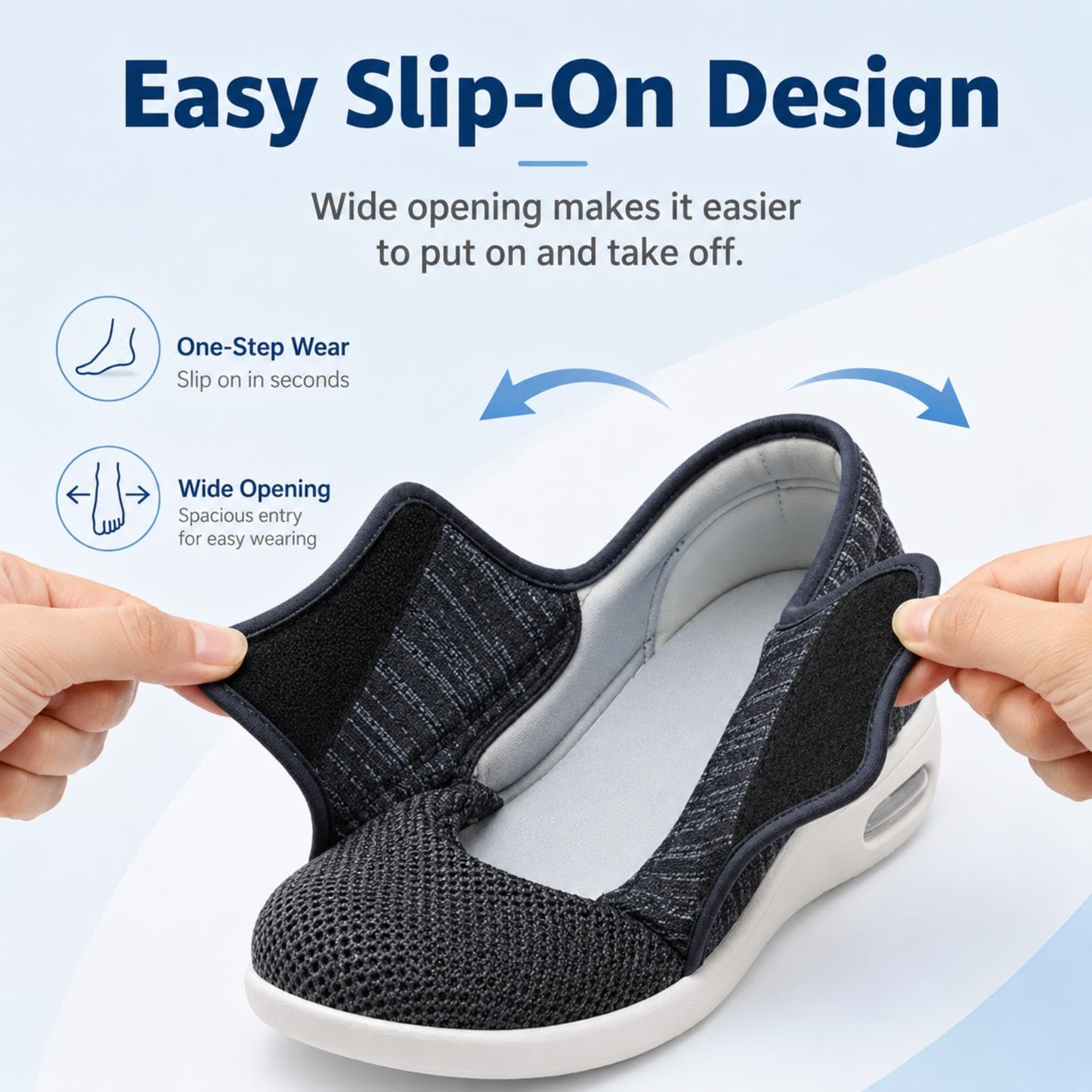 Generisch Men's Bandage Shoes, Extra Wide, Diabetic Shoes