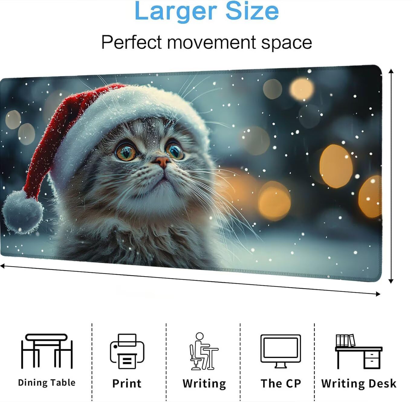 Podkładka pod mysz, podkładka pod mysz XXL 1500 x 800 mm podkładka pod mysz dla graczy, wodoodporna gumowa podstawa, duża, podkładka pod mysz do gier szyte krawędzie wodoodporna antypoślizgowa, dom