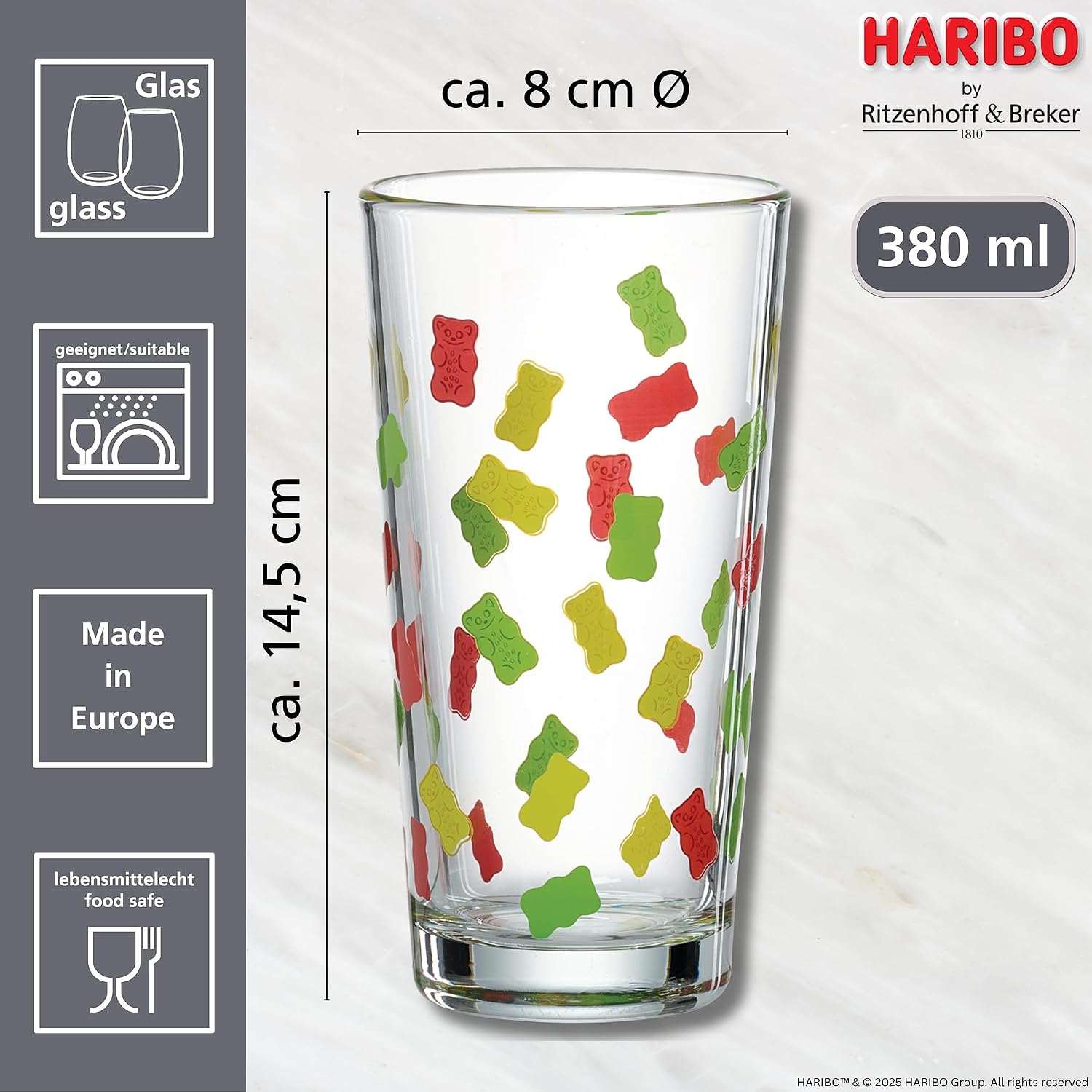 Haribo Allover Drinking Glasses Set of 2 380 ml