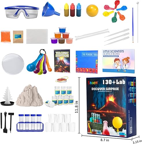 Miniatura 2 de SNAEN Más de 240 kits de ciencia de experimentos de laboratorio, juego de química, crecimiento de cristales, volcán en erupción, actividades STEM,