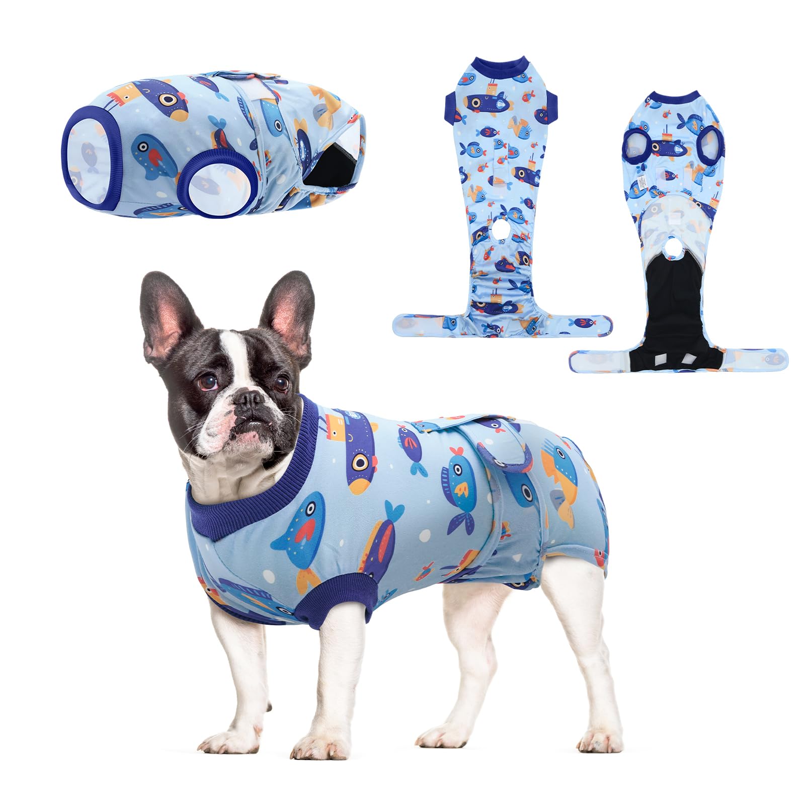 CuteBone Recovery Suit for Dogs Cats After Surgery, Prevent Licking Dog Onesies Pet Surgery Recovery Suit Shirt Abdominal Wounds Bandages SSF11M
