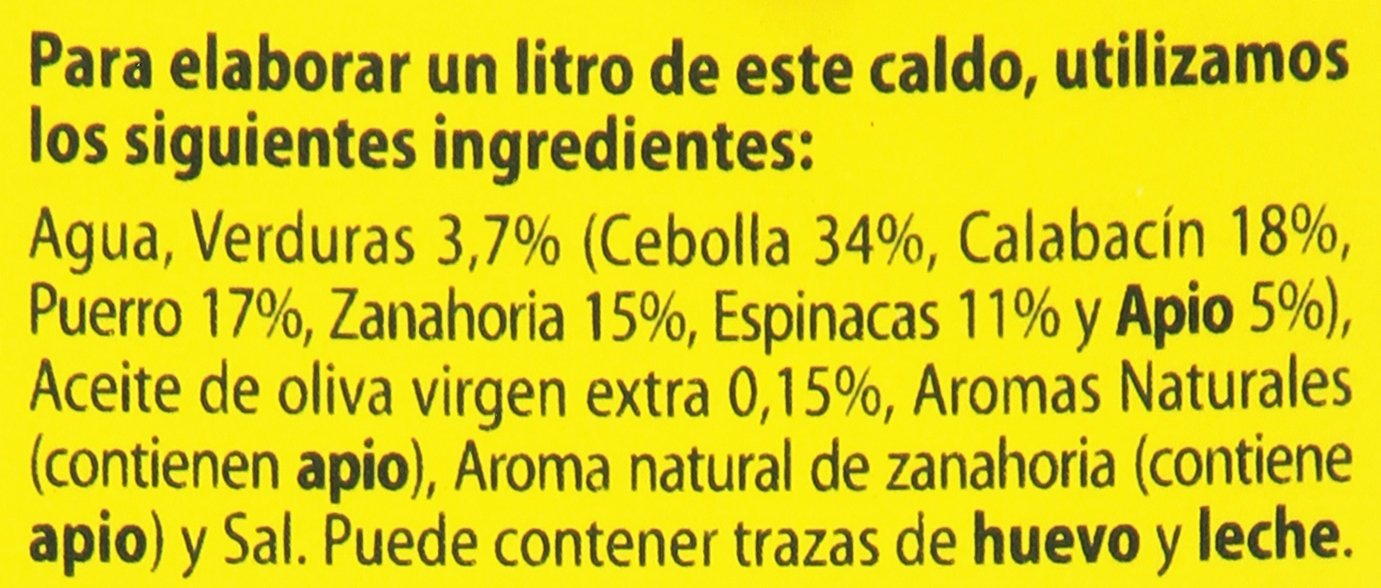 Gallina Blanca - Caldo casero de verduras - 100% Natural - 1 l - [pack de 3]