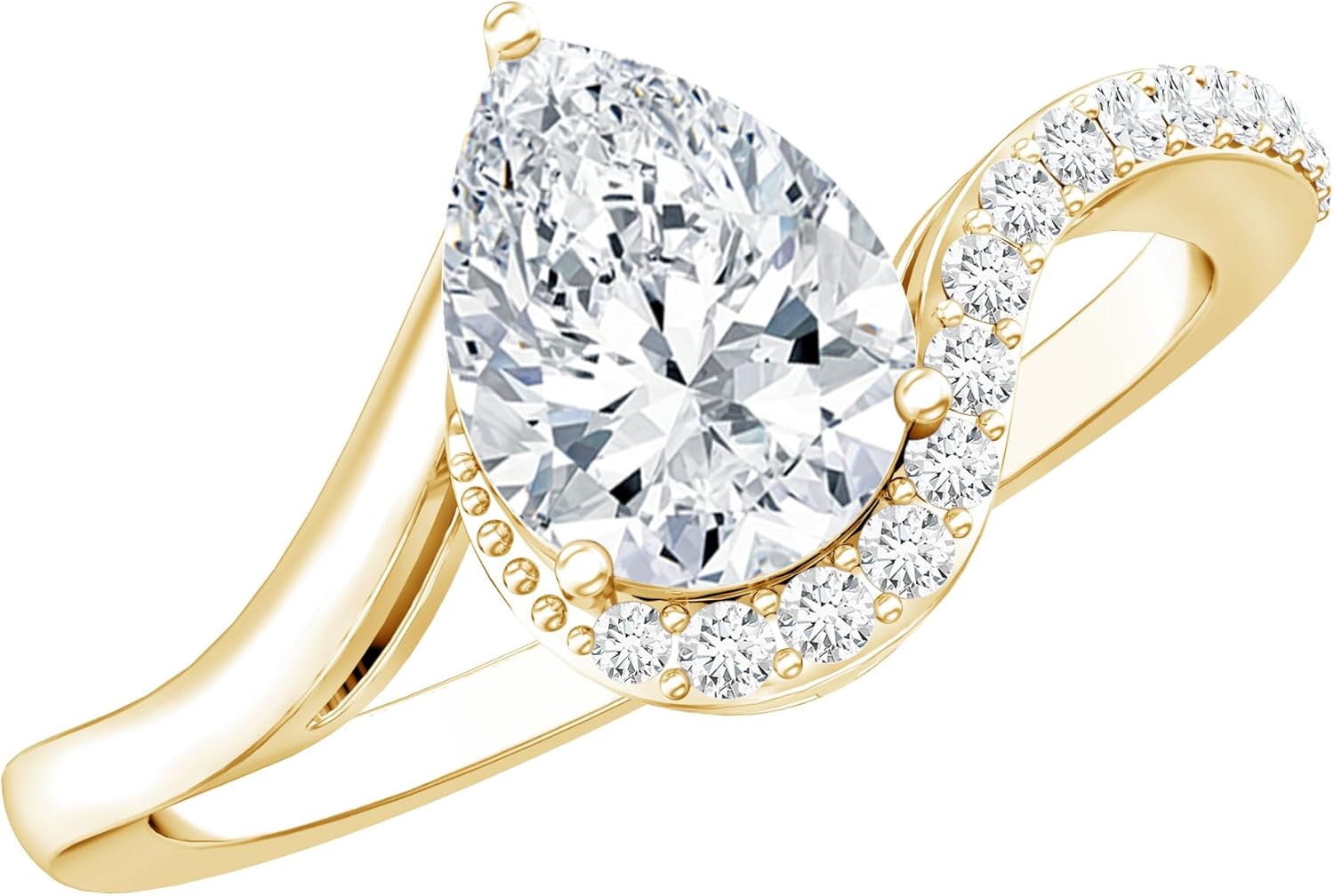 Certified Lab Grown Diamond 6X8 mm Pear Shape Engagement Ring, Ef-Vs Quality, 1Ct Diamond Teardrop Ring (Ideal For Gift)