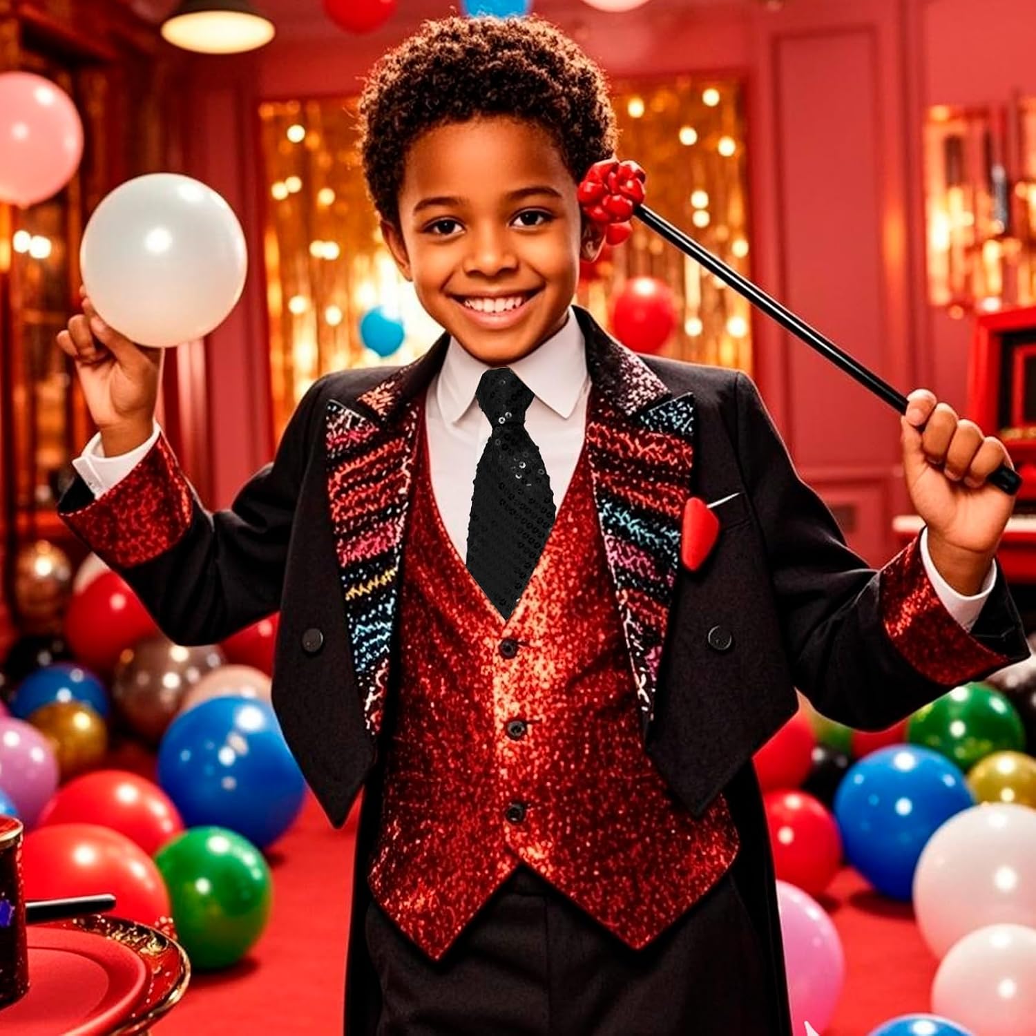 Sequin Boys Tie, Zipper Ties for Boys Sparkle Women Necktie for Wedding Stage Performance Graduation Party Uniforms
