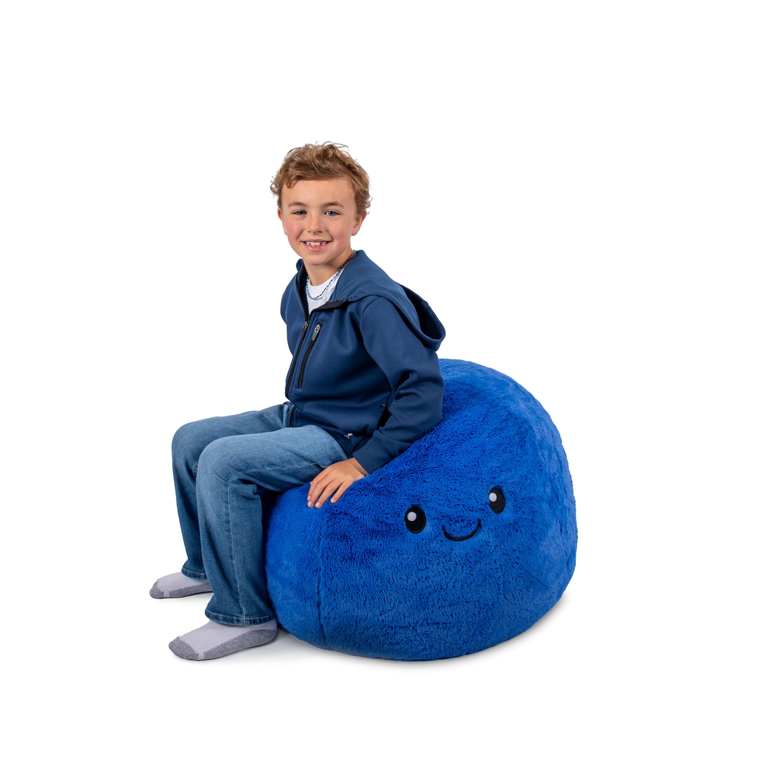 Big Joe Blueberry PlushiPals Super Soft Bean Bag Chair for Kids, Plush Snuggle Puff Fabric