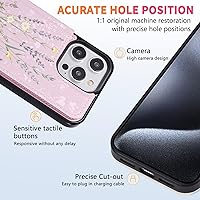 Vista 114 de UEEBAI Funda tipo cartera para iPhone 15 Pro Max con tarjetero, cubierta de cuero PU con soporte, bloqueo RFID, doble cierre magnético, relieve