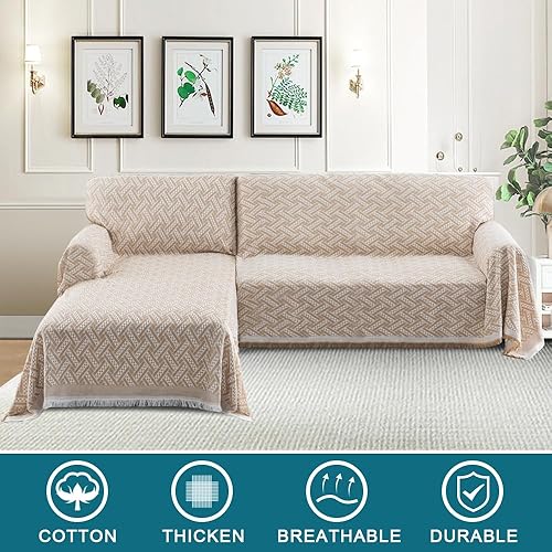 Miniatura 22 de Turquoize Fundas de sofá modulares en forma de L, funda de sofá seccional, lavable, 2 piezas, fundas de sofá para sofá seccional, con tela jacquard