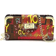 Multicolor Graffiti Printed Cell Phone Purse Wallet Smartphone Crossbody Wallet Travel Multifunction Phone Case Wristlet