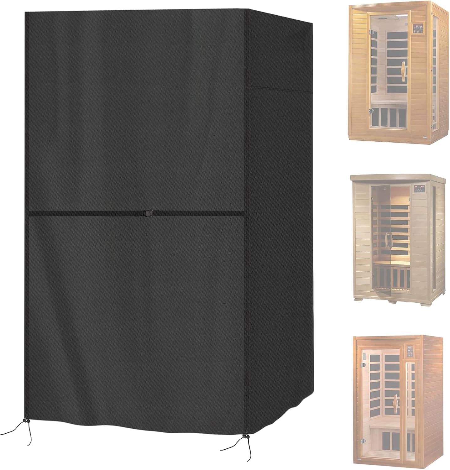 Safipotts 420D Outdoor 4-Person Sauna Cover,73"Lx 55.5"Wx 88"H,Black