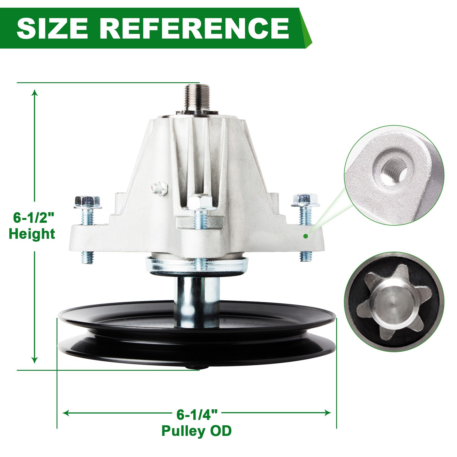 2 918-06977 918-06977A - Conjunto de husillo con Pu Lley sustituye a MTD Cub Ca det 2 Blade 742-04244 742-04290 Compatible con Cub Ca det M TD 942-04244A 742-04244A OCC-7422 -04244