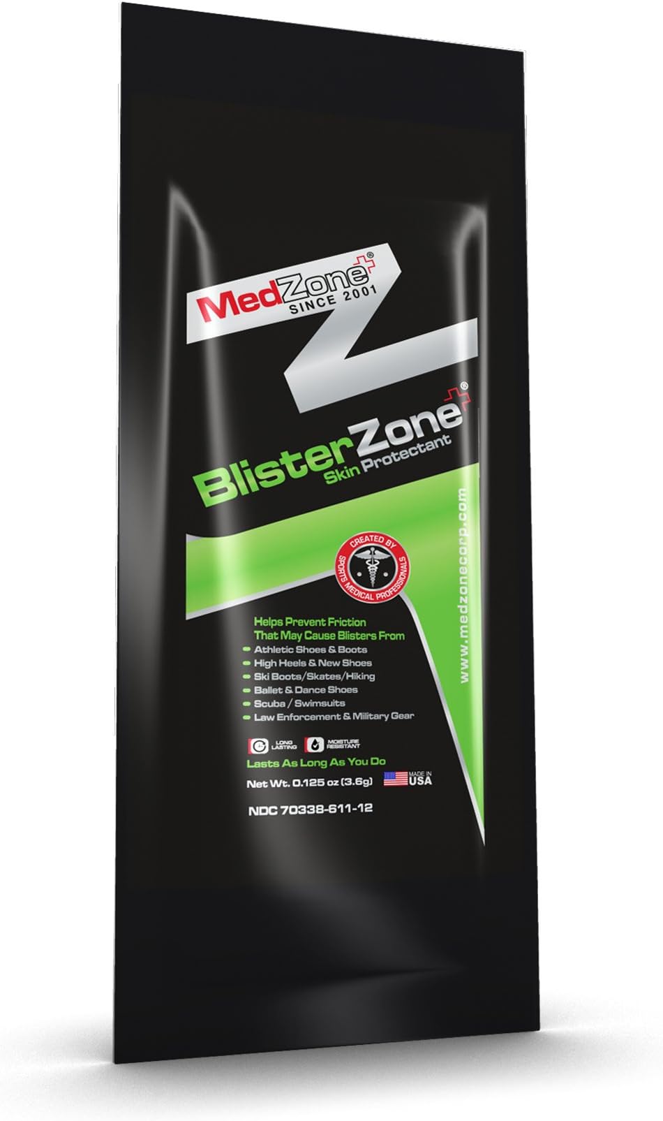 BlisterZone - Anti Blister Prevention (12 - .125 oz packets) - Created by Sports Medicine Professionals
