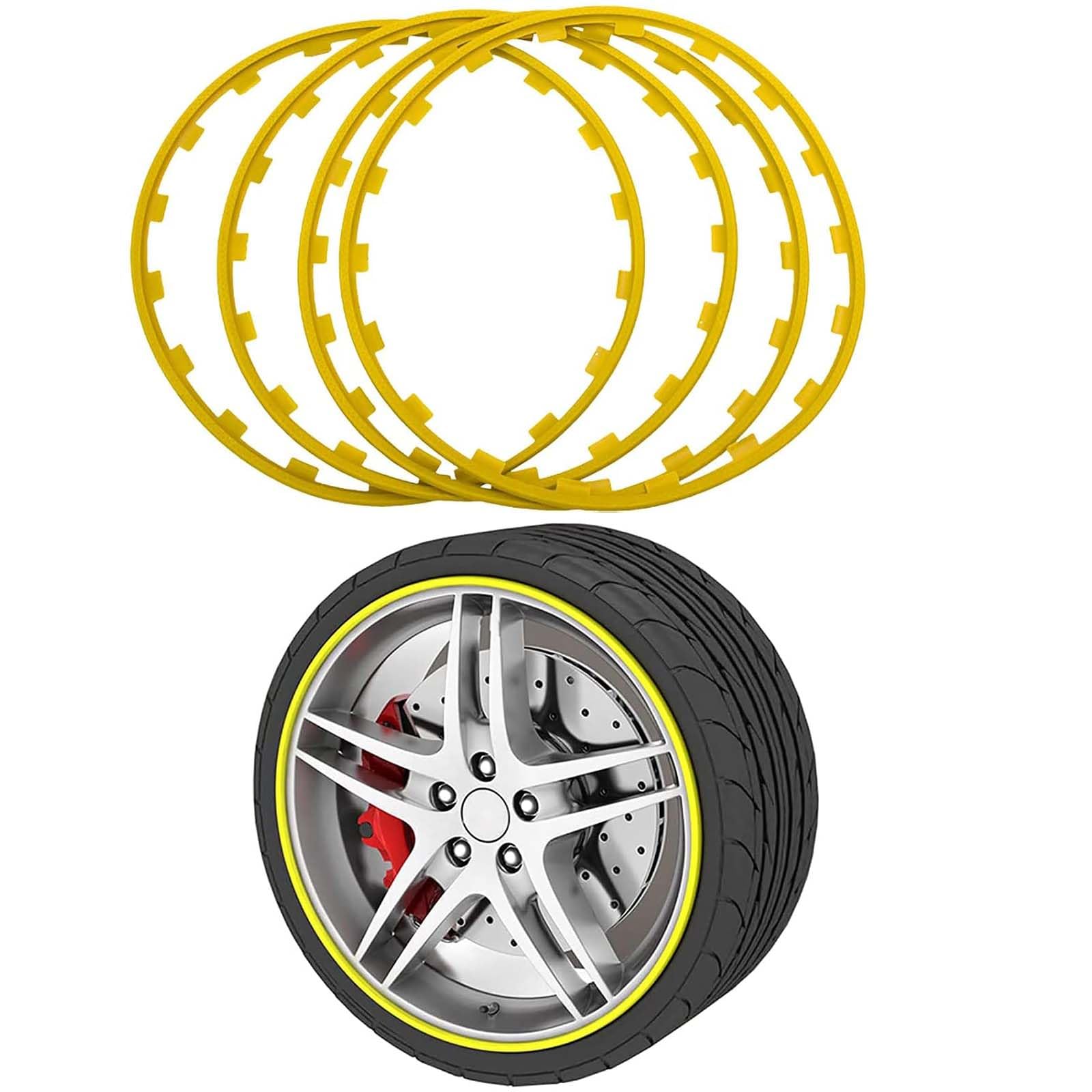 Radschutzring, Felgenschutz, Felgenschutz FüR LeichtmetallräDer, 4-Teiliges Set Mit Felgenkantenschutz FüR Autos, Dickes Importiertes Nylon Felgenschutzstreifen FüR Autos