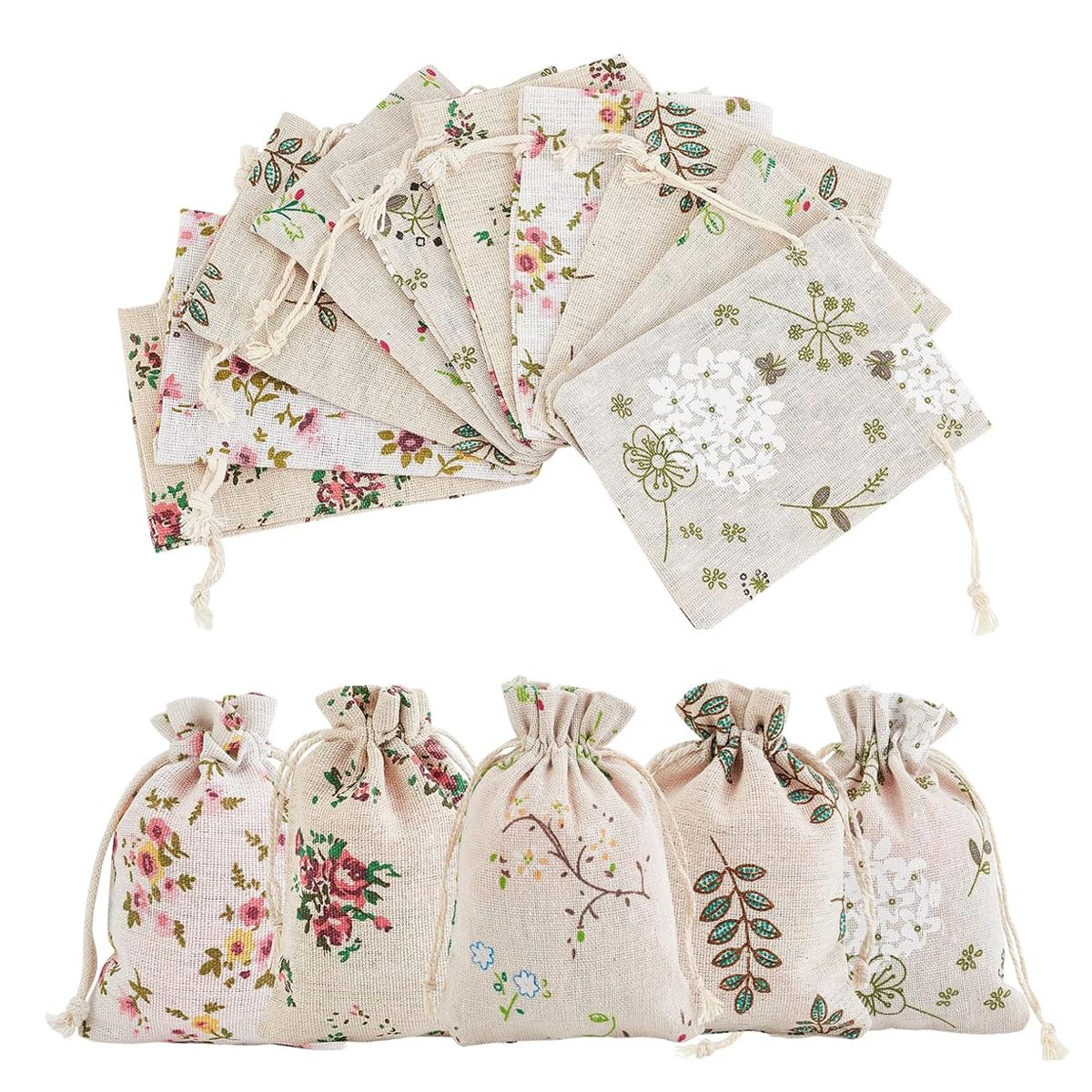 HASTHIP® 20PCS Drawstring Gift Bags, Potli Bags for Return Gift, Linen Jewelry Pouches Sacks, Reusable Packing Storage for Diwali Birthday Party Wedding Baby Shower Favors-image-27