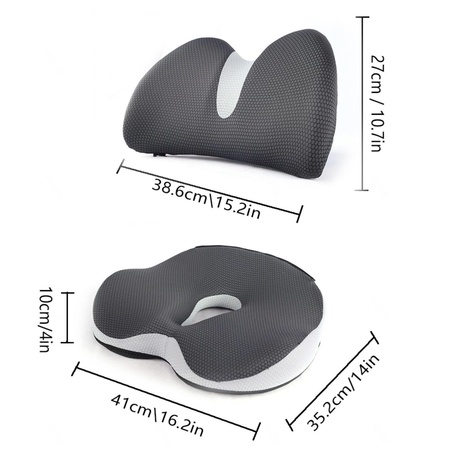 Cuscino per alleviare il dolore alla sciatica, (cuscino per seduta+cuscino per sedia), protezione per fianchi e vita, cerniera staccabile, memory foam traspirante, anti stress, cuscino posteriore per