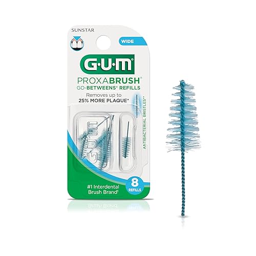 Miniatura 18 de GUM Proxabrush Go-Betweens - Recambios anchos - Compatible con mango permanente GUM - Cepillos interdentales reutilizables - Púas dentales de cerdas