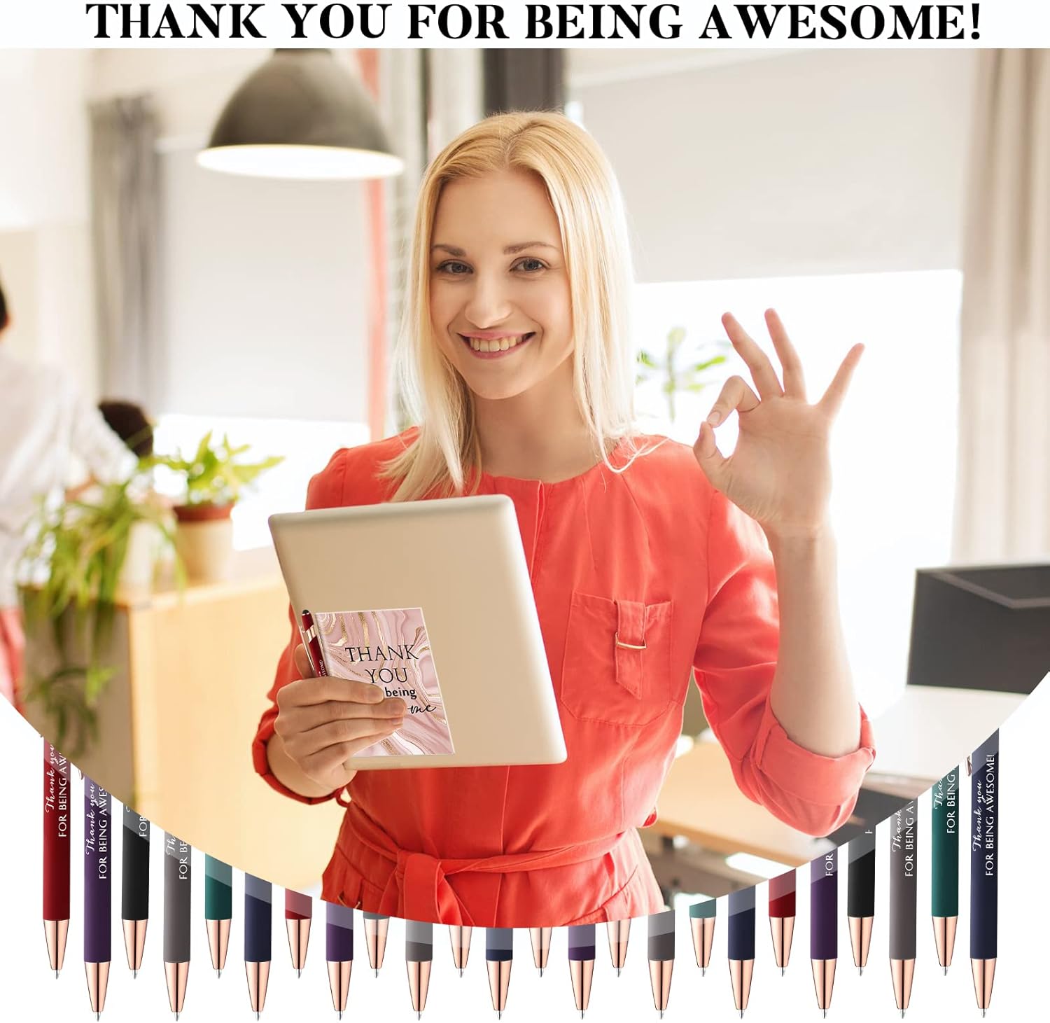 Kosiz 144 Pcs Employee Appreciation Gift Bulk Inspirational Journal Notebooks and Pen Set Motivational Notebooks Thank You Pens Administrative Professional Gift for Staff Volunteer Teacher Nurse Team