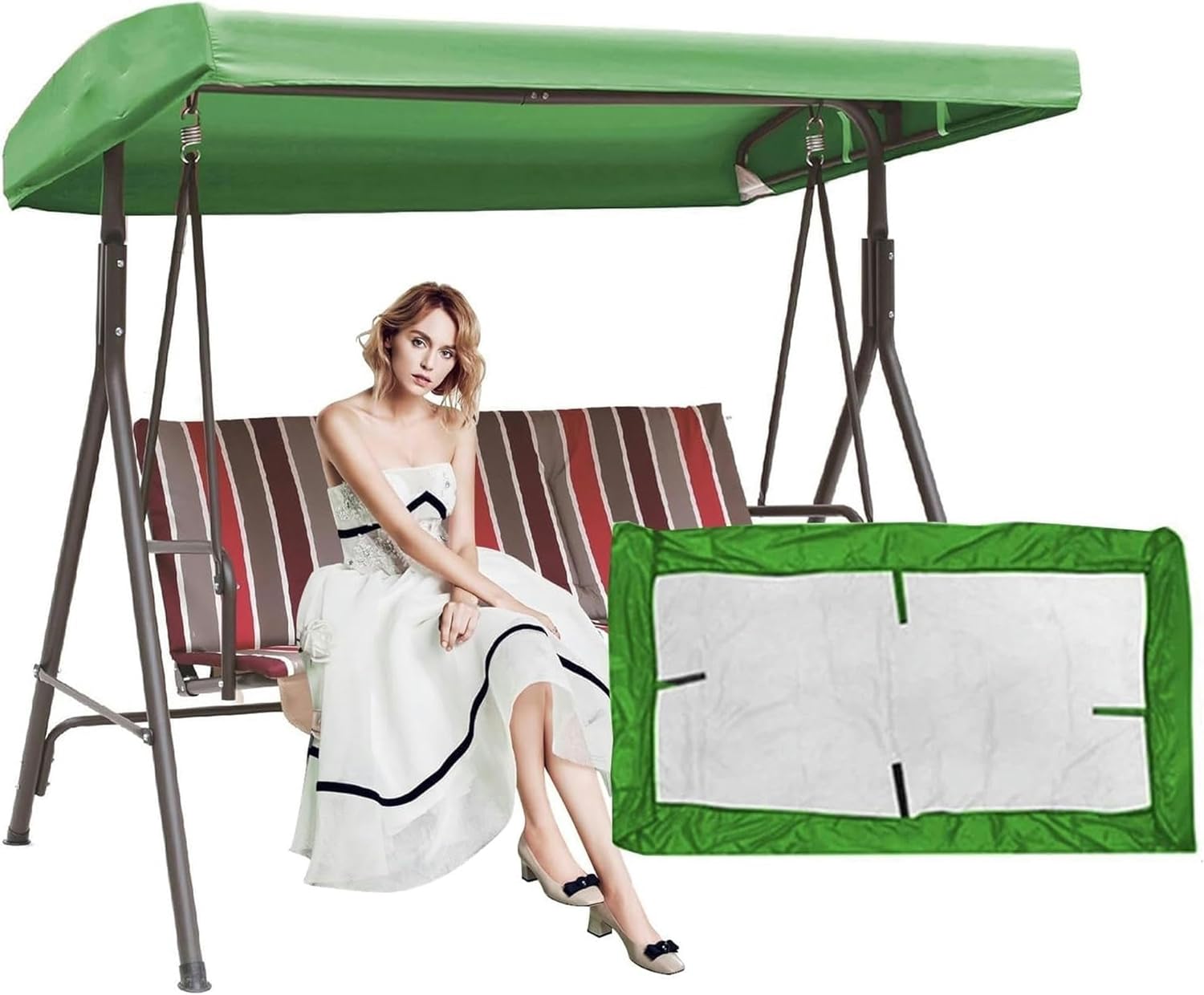 Swing Canopy Replacement 210D Waterproof Swing Top Cover Garden Swing Seat Canopy Cover for Outdoor Patio Yard Park Porch Seat Furniture (Color : Gray, Size : 75x47x9inch)