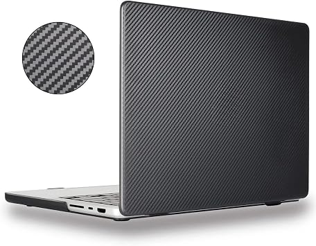McStorey MacBook Pro 16.2 İnç Kılıf A2485 A2780 A2991 A3403 A3186 A3428 A3429 Uyumlu Karbon Fiber Görünümlü Sert Kapak İnce Hafif Koruyucu Hard Case Siyah