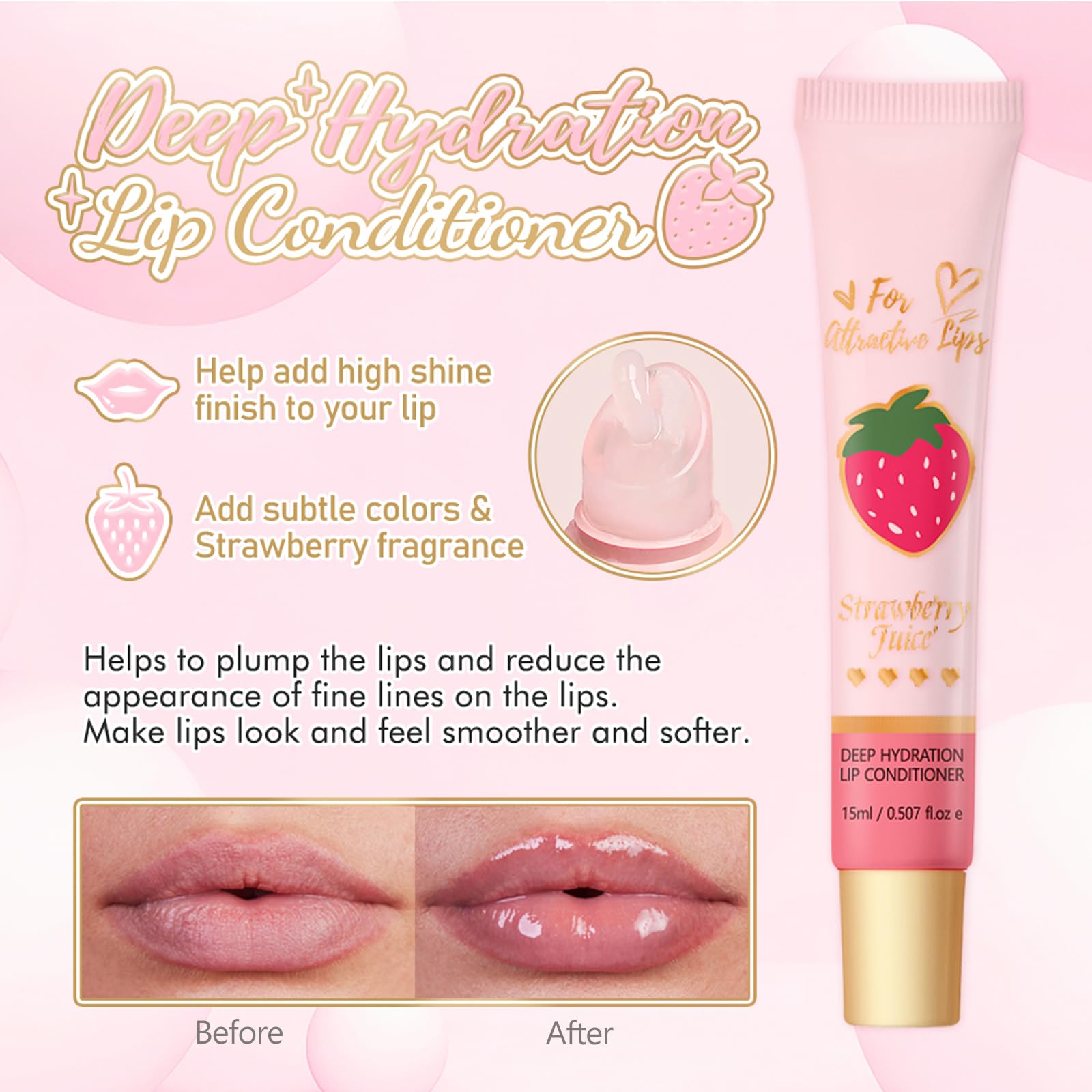 Lip Conditioner & Lip Oil Set, Moisturizing Natural Lip Care Set - Image 4