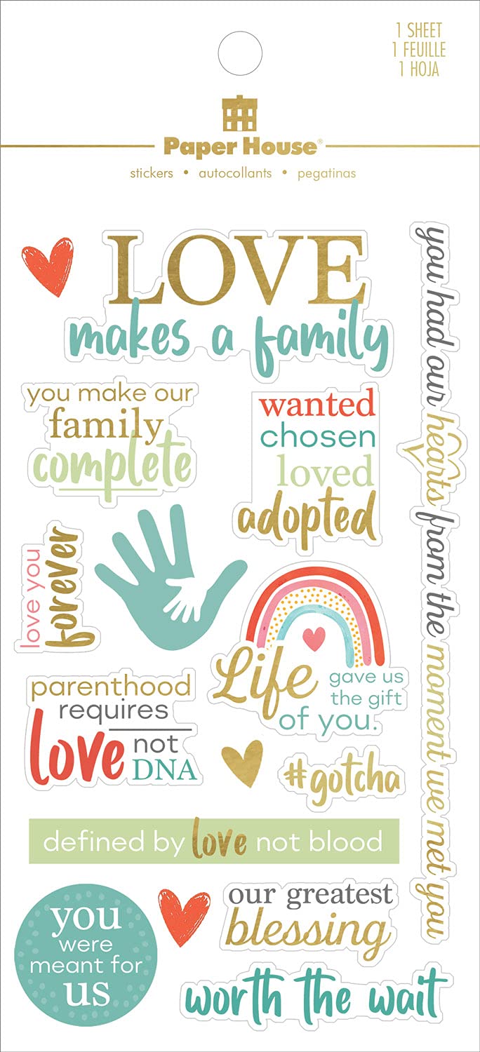 Paper House Productions Adoption Baby Family Clear Sticker, Çok aşamalı