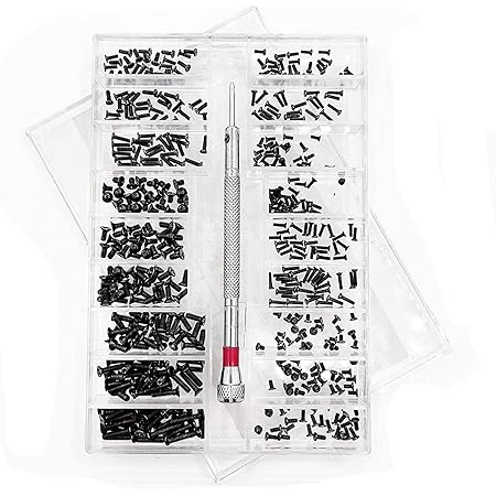 Bymivofun 500 pcs Micro Vis avec Tournevis, Tiny Micro Repair Screw Kit, Tiny Vis Assortiment Kit, pour Lunettes, Ordinateur Portable, Lunettes, Bijoux, Montres, Appareil Photo