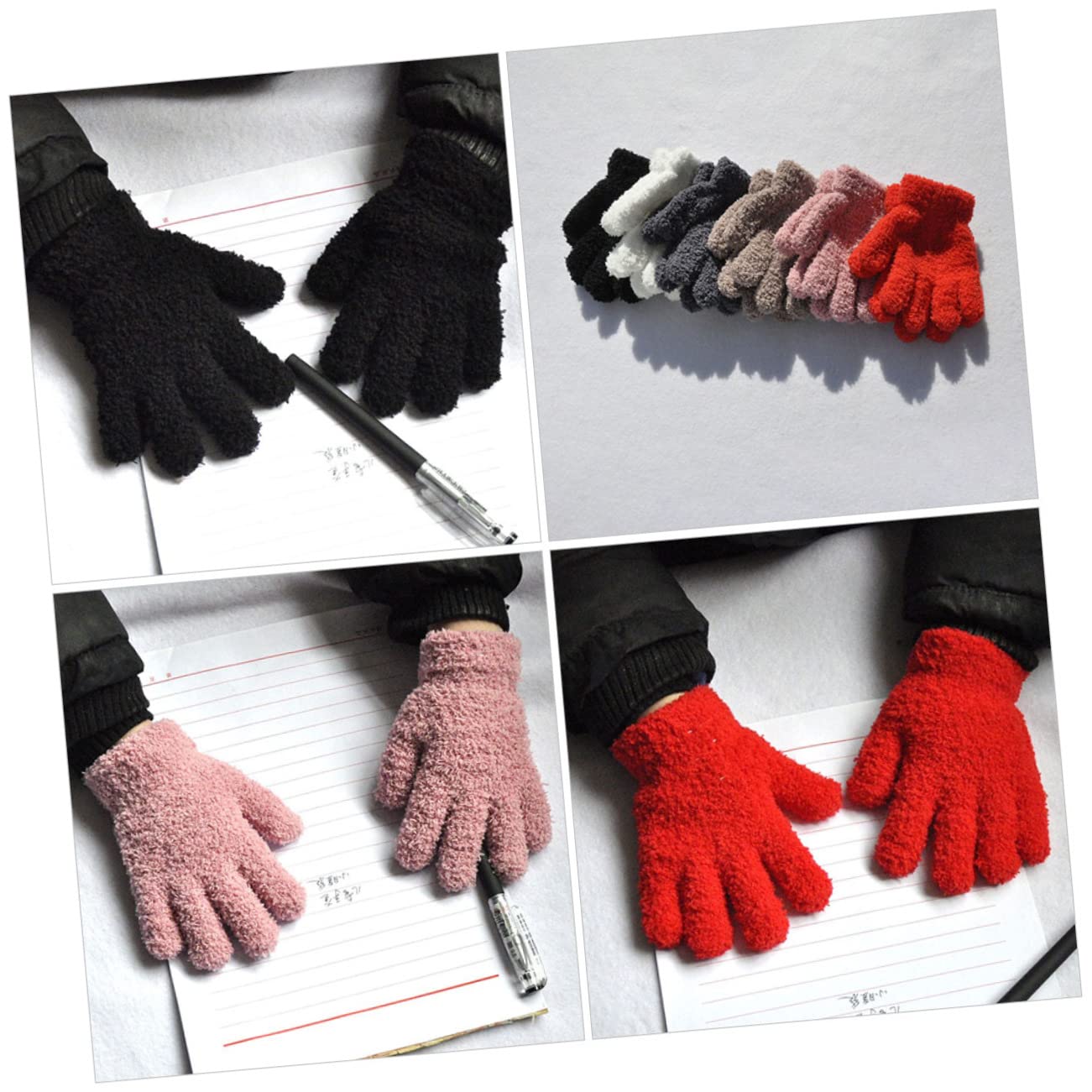 BESTYASH Guantes Anticongelante Para Exterior Frío Guantes De Lana Guantes Calefactables De Invierno Guantes De Limpieza Guantes Sin Dedos Tela Tejida