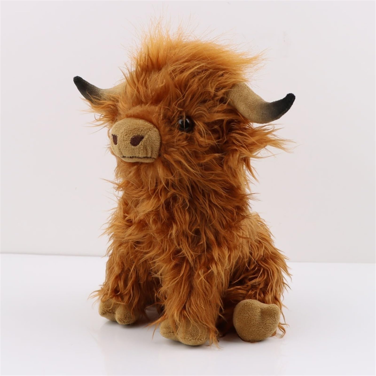 TOPLITHE Cute Highland Cows Plush, Lifelike Highland Calf Stuffed Animals Soft Farm Cattle Plushie Gift for Kids Christmas Halloween - Image 2