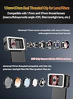 Vista 7 de Lente macro APEXEL de 15X para iPhone con luz de relleno LED, Samsung, teléfono Android, con clip de lente universal