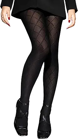 Sofsy 10-Year Hosiery Craftsmanship Italian Patterned Tights for Women | Silk Soft Lace High-Waist Pantyhose
