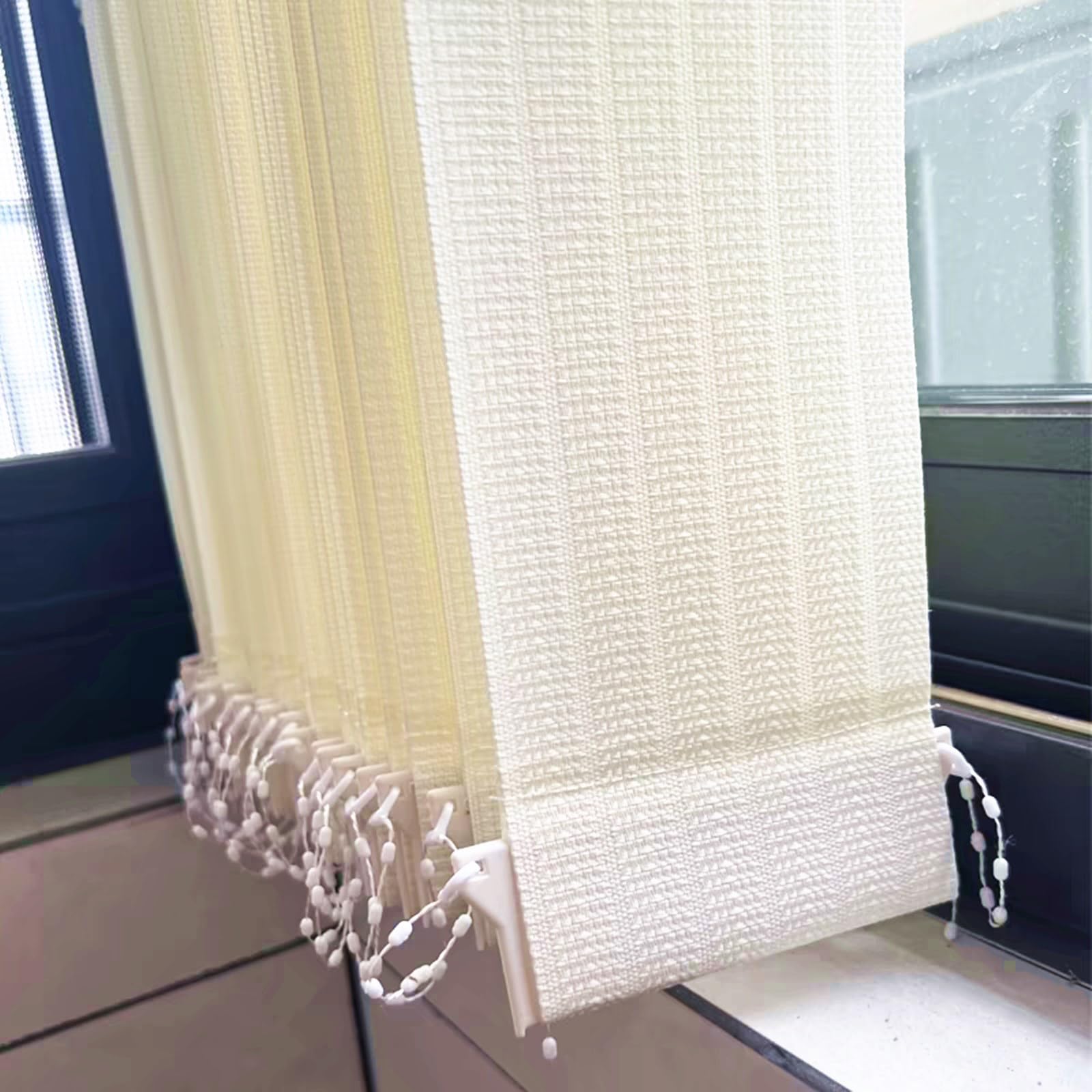 Cortina Lamas Verticales,Persianas Venecianas Opaca de Tela de Poliéster,Cortina de Protección Solar Y Privacidad,para Balcón Puertas Y Ventanas,Personalizable,Ancho X Alto (90cm x 220cm)