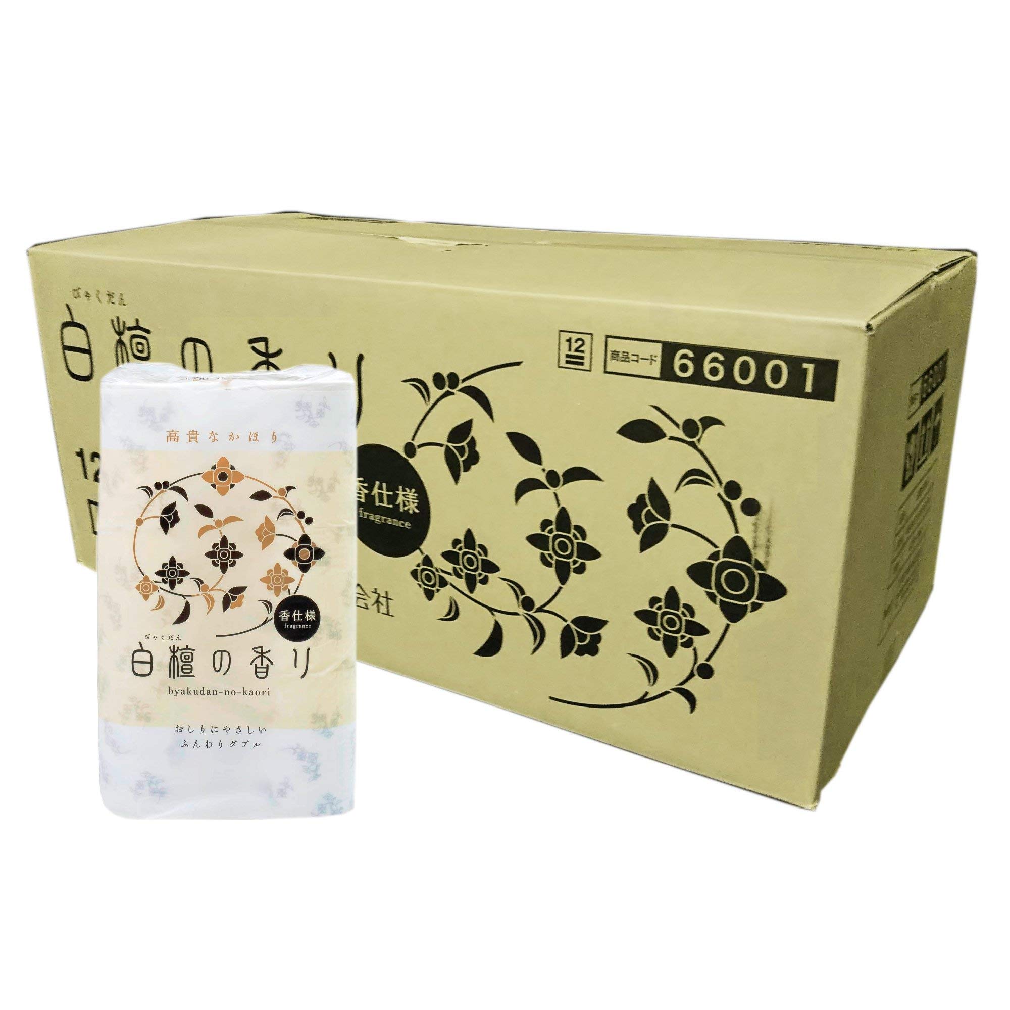 四国特紙 トイレットペーパー 白檀の香り ダブル 芯あり 30m 1セット（96ロール：12ロール×8パック） まとめ）四国特紙 トイレットペーパー 白檀の香り ダブル 芯あり 30m 1