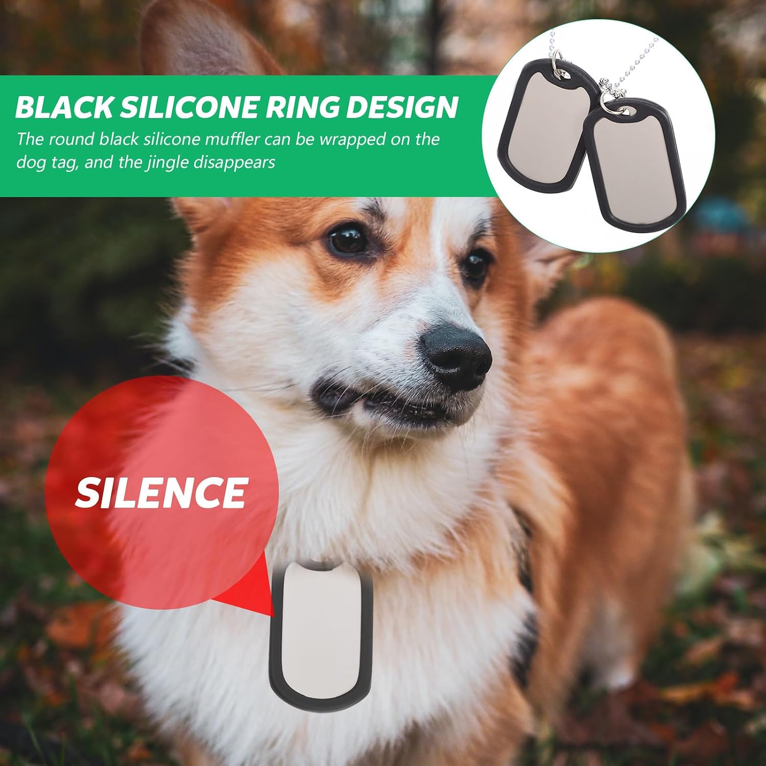GARVALON 4 Pcs Dog Pendant Tag Chains Alloy Ball Bead Chains Matte Finish for Pet Id Tags