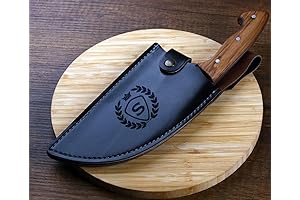 Hand Forged Chef Cleaver with Leather Sheath