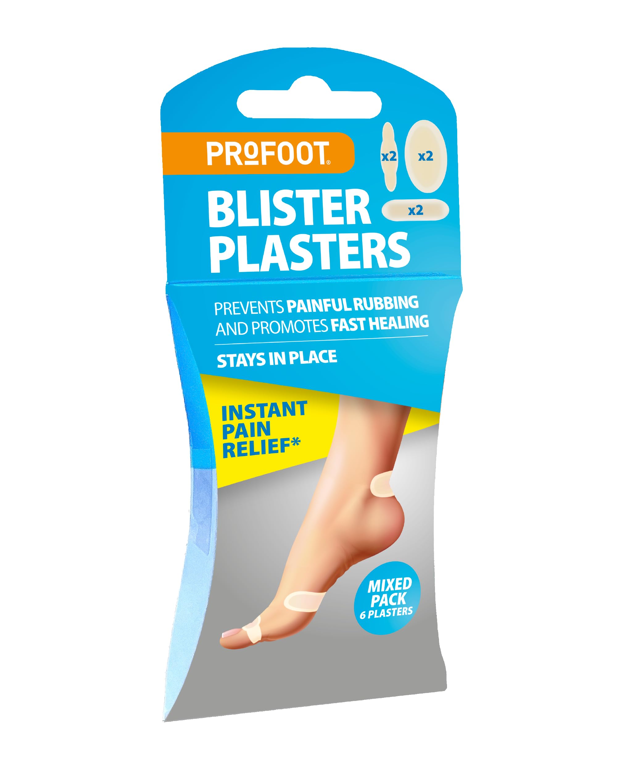 Profoot Mixed Blister Plasters Instant Relief From Pain Caused By Blisters. Works Like A Second Skin To Create An Optimal Environmentfor Healing Pack Of 2,
