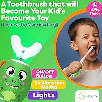 Vista 6 de Trueocity Cepillo de Dientes Eléctrico Automático en Forma de U para Niños, Cepillo de Dientes Automático Eléctrico Recargable para Niños Pequeños