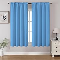 Vista 97 de CUCRAF - Cortinas opacas beige de 45 pulgadas, juego de 2 paneles con bolsillo para barra, cortinas para oscurecer dormitorios y sala de estar