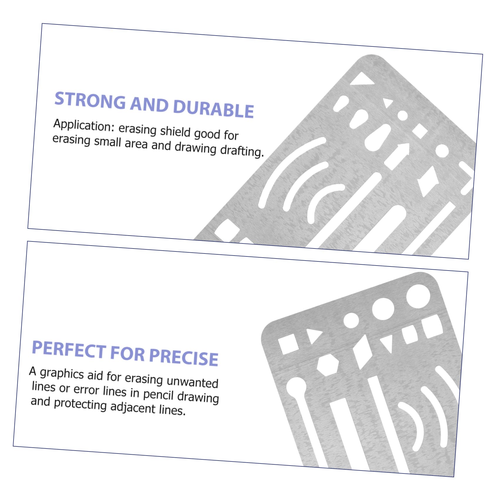 Gogogmee 3 Pcs Architecture Stencil Template Piercing Kits Pattern Drafting Tools Drafting Metal Drafting Eraser Shield Erasing Shield and Eraser Drawing Erasers Round Interior Design - Image 3