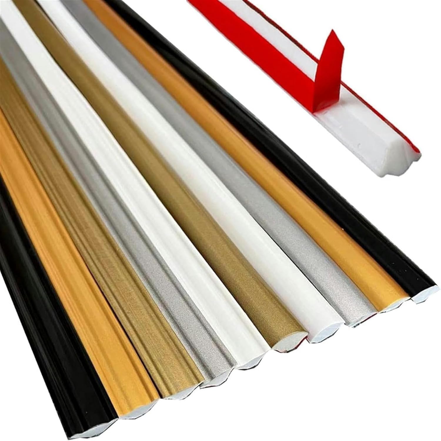 3.2ft Quarter Round Molding Trim Flexible Self-Adhesive Caulk and Trim Strips Floor Edges and Tile Edge, Waterproof Caulk Strip for Wall, Ceiling, Countertop, Cabinate