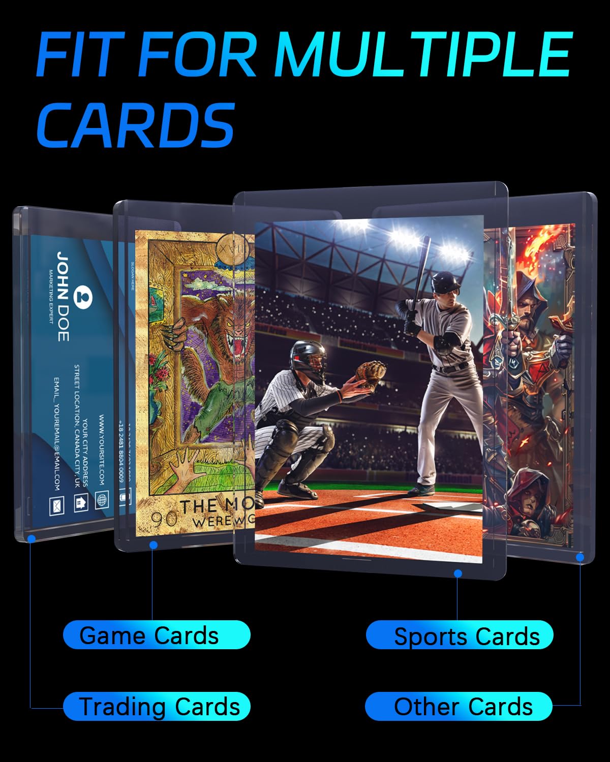 Snapklik.com : Top Loaders For Cards 100ct, 130PT Baseball Card Sleeves ...