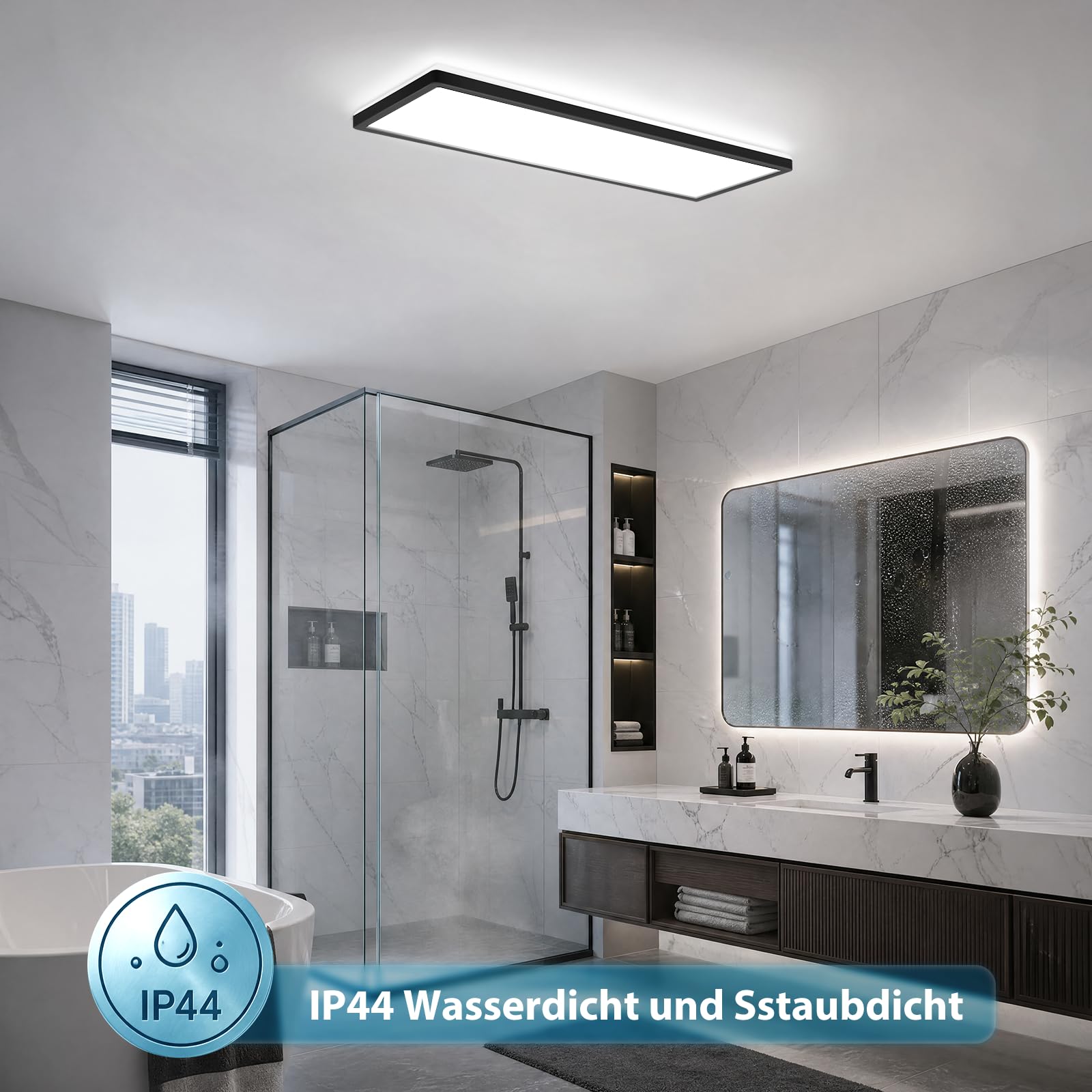 ZMH Pannello LED da soffitto 58x20 cm, dimmerabile con telecomando