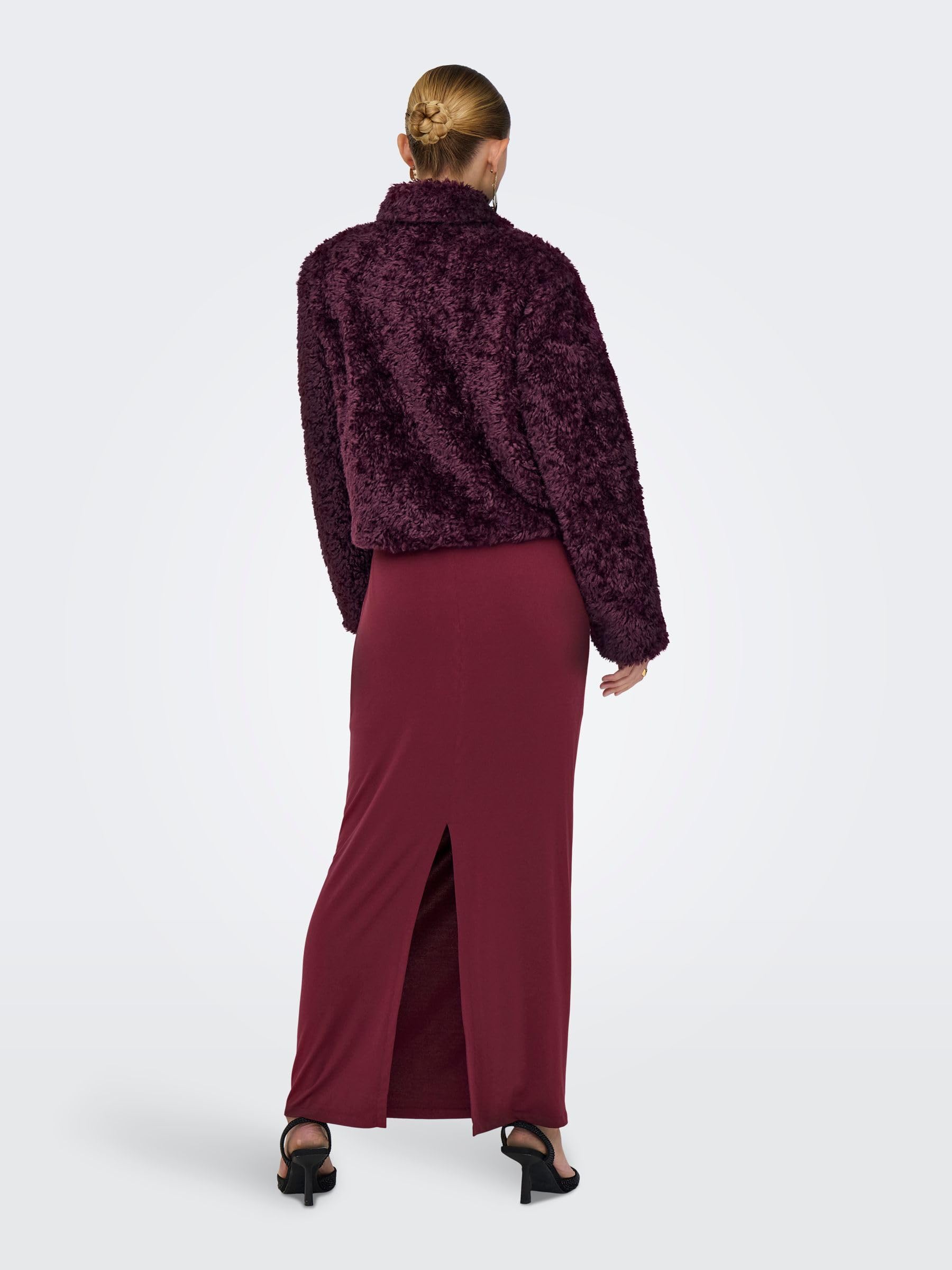 Only Onlginny Short Teddy Jacket OTW, Mauve Wine, X_s, Mauve Wine, S