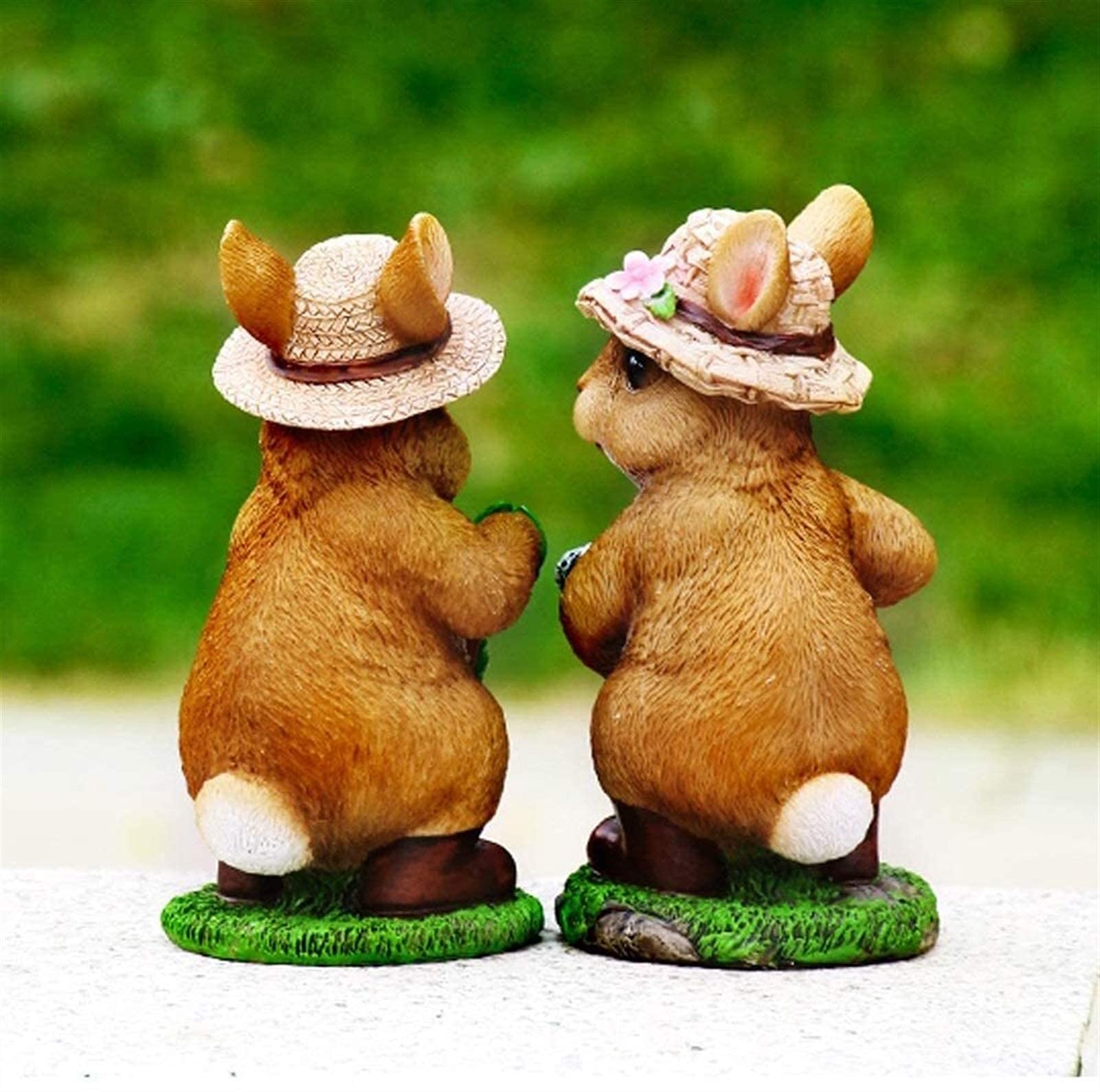 Ozdoby ogrodowe ozdoby ogrodowe na zewnątrz dekoracje figurki królika figurki do ogrodu Yard rzeźba wystrój bajkowe ozdoby ogrodowe