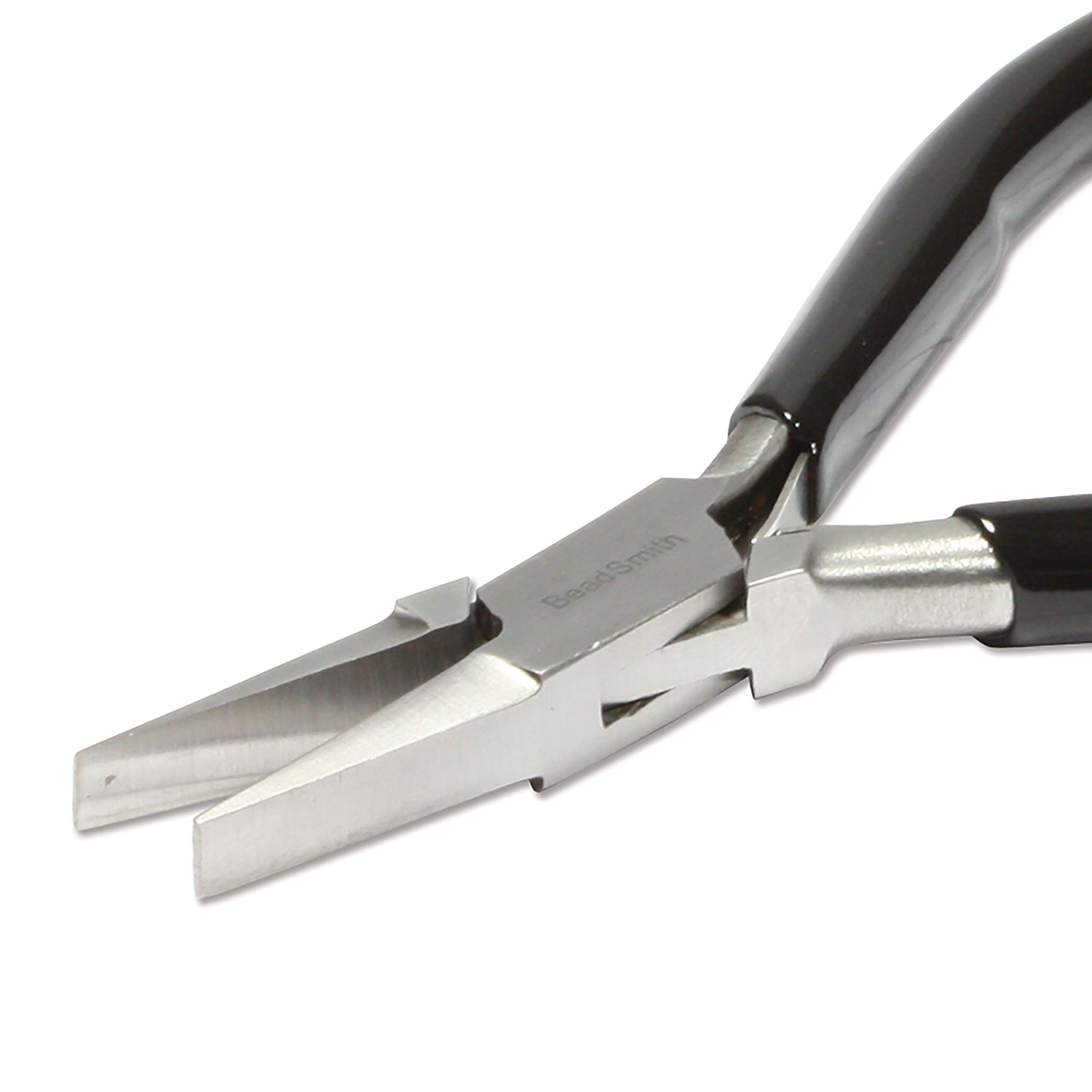 The Beadsmith Flat Nose Pliers, Extra Fine Tips, 4.5 inches (114mm), PVC Grip Handle with Double Leaf Springs - Image 4
