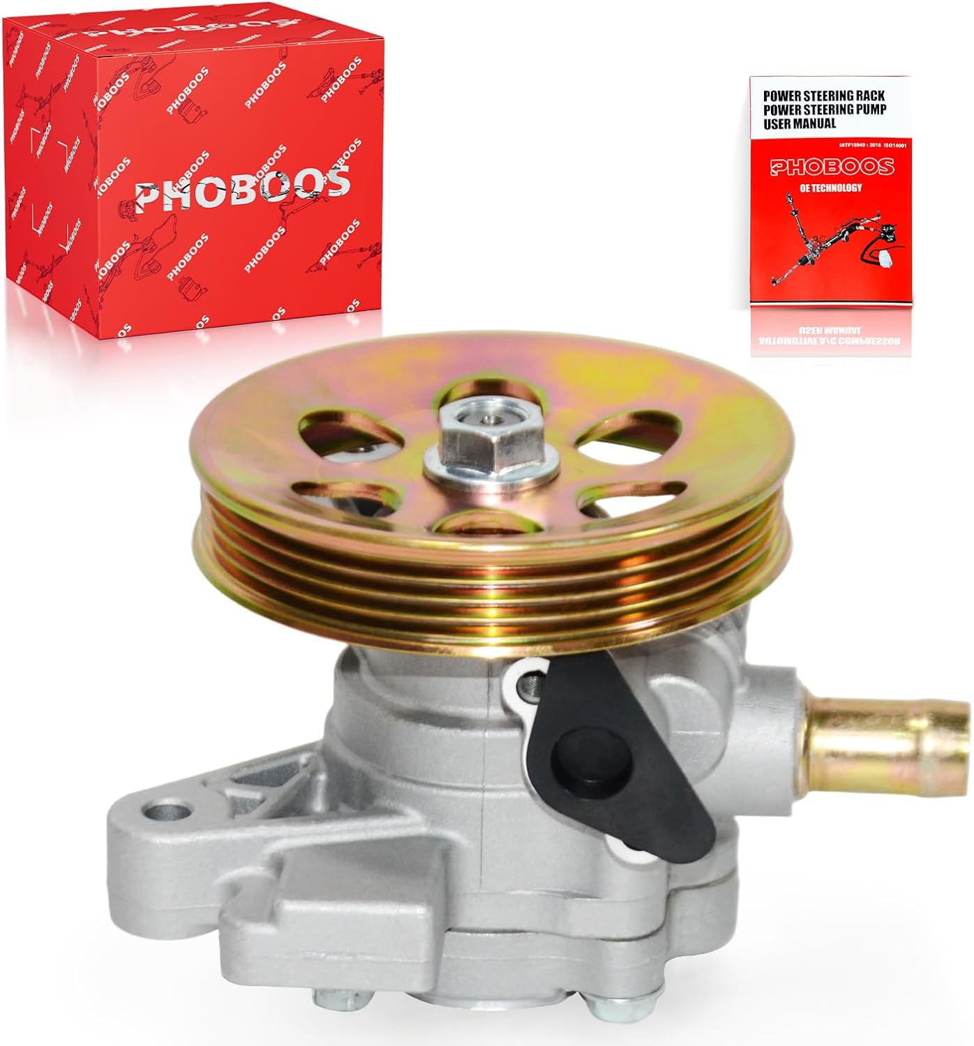 PHOBOOS Power Steering Pump Compatible with Honda Accord 1998-2002 L4 2.3L, Ref. 21-5919