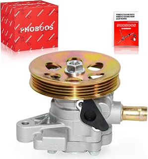 PHOBOOS Power Steering Pump Compatible with Honda Accord 1998-2002 L4 2.3L, with Outlet & Pulley, Smooth Steering, Low Noise, High Durability, Ref. 21-5919
