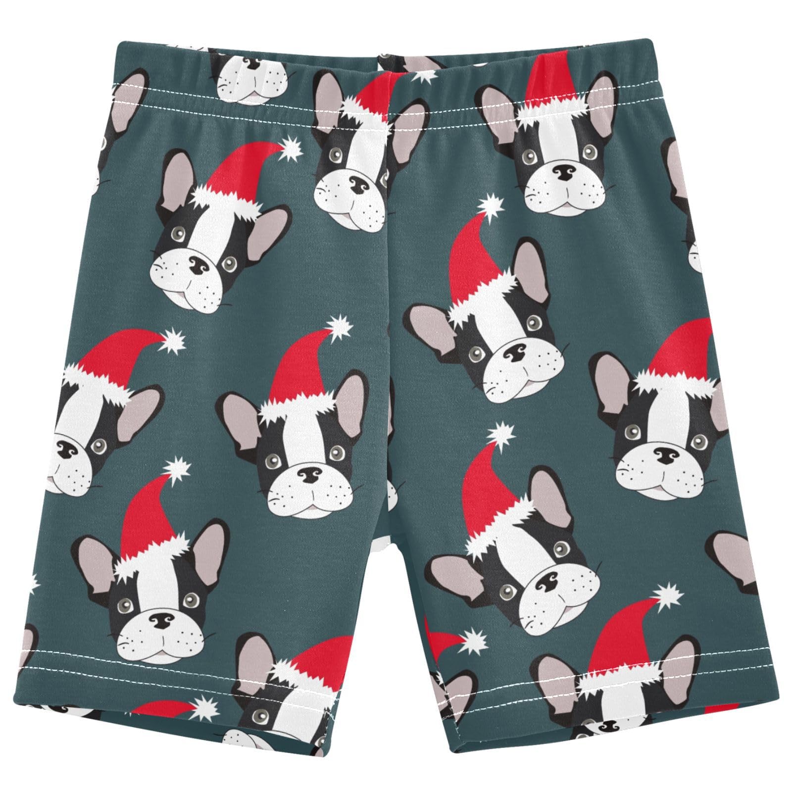 Dallonan Girls Dance Shorts, Toddler Biker Shorts Cartwheel Under Dress Cartoon Christmas Dog Puppy Kids Biking Clothes 4-10Y Multi