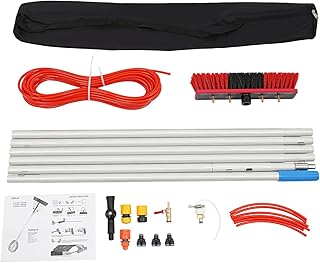 19.68FT Water Fed Solar Panel Cleaning Kit with Extension Pole, Glass Roof Outdoor Glass Brush Window Washing Equipment for Roof, Solar Panel, Window, House Siding, Conservatory