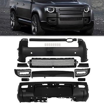 KARPAL Front+Rear Bumper Body Trim Kits Compatible with 2020-2025 Land Rover Defender 90 110 Gloss Black