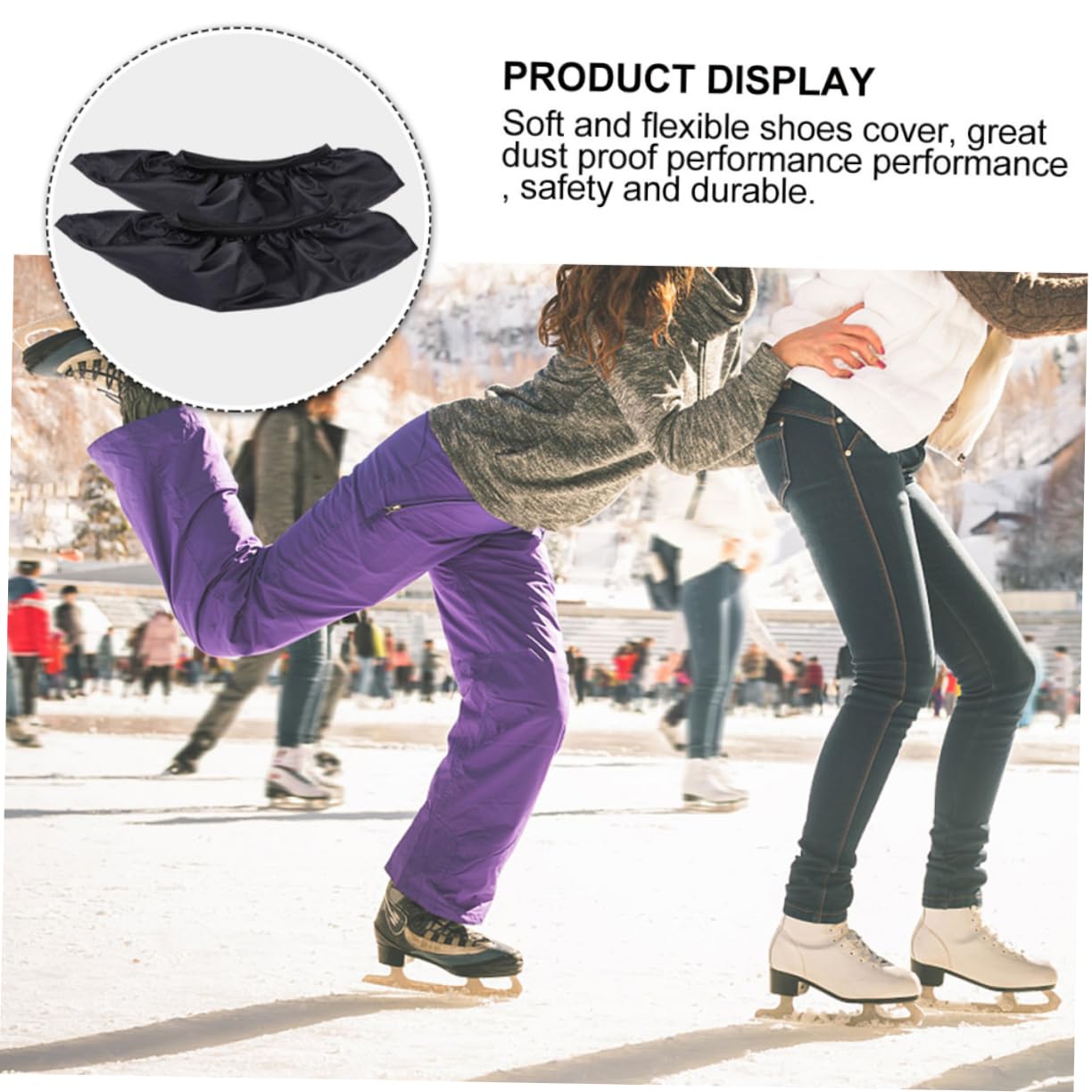 Sosoport Portavasos Cubiertas De Patinaje Guardias De Skate De Hockey Protector De Cuchillas De Patinaje Equipo De Protección De Hockey sobre Hielo Nylon Negro